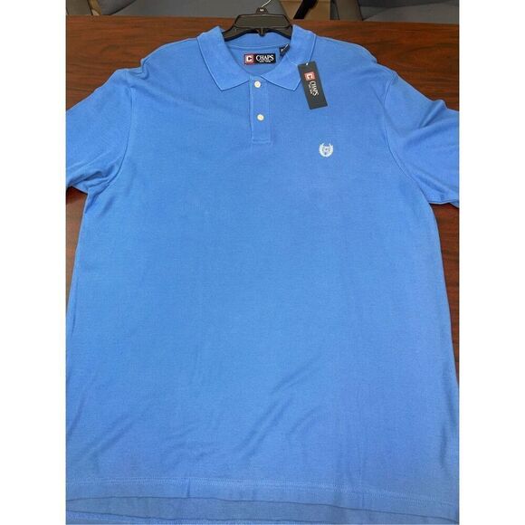 NWT Chaps Men’s Blue Collared Polo Short Sleeve Shirt Size X-Large - Picture 1 of 7